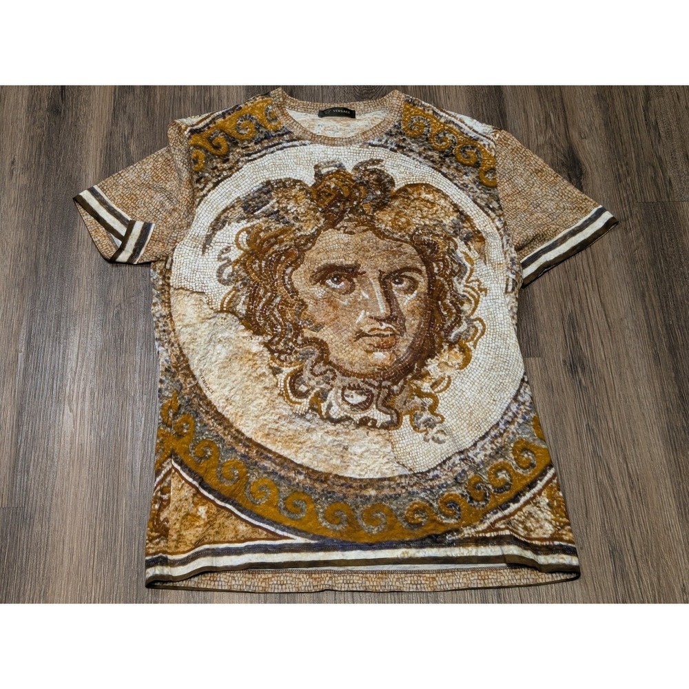 Versace Gold and Brown Long Sleeve Tee
